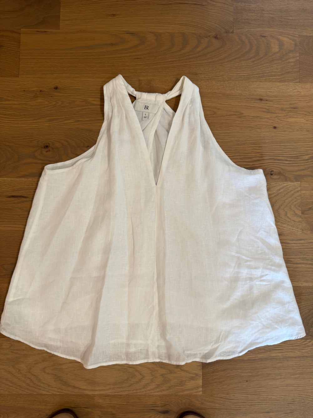Banana Republic White 100% Linen Halter Top Size L - Picture 2 of 4
